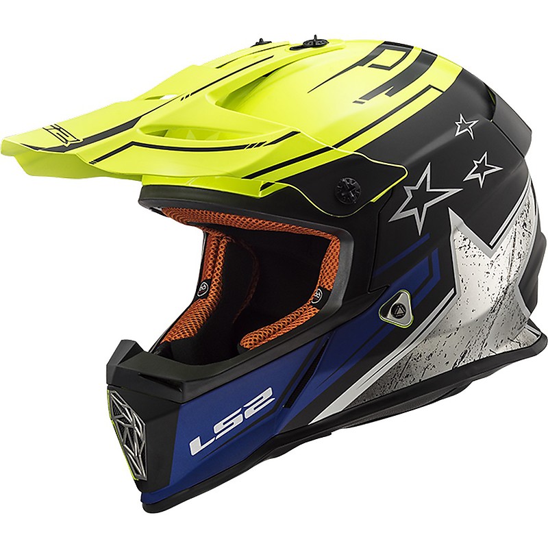 LS2 MX437 FAST CORE Matt Black Hi-Vis Yellow