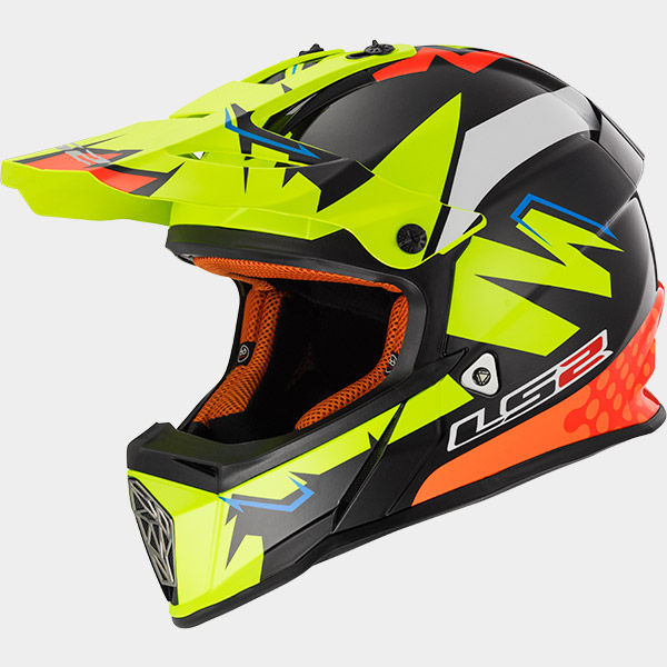 LS2 MX437 FAST VOLT Black Yellow Orange