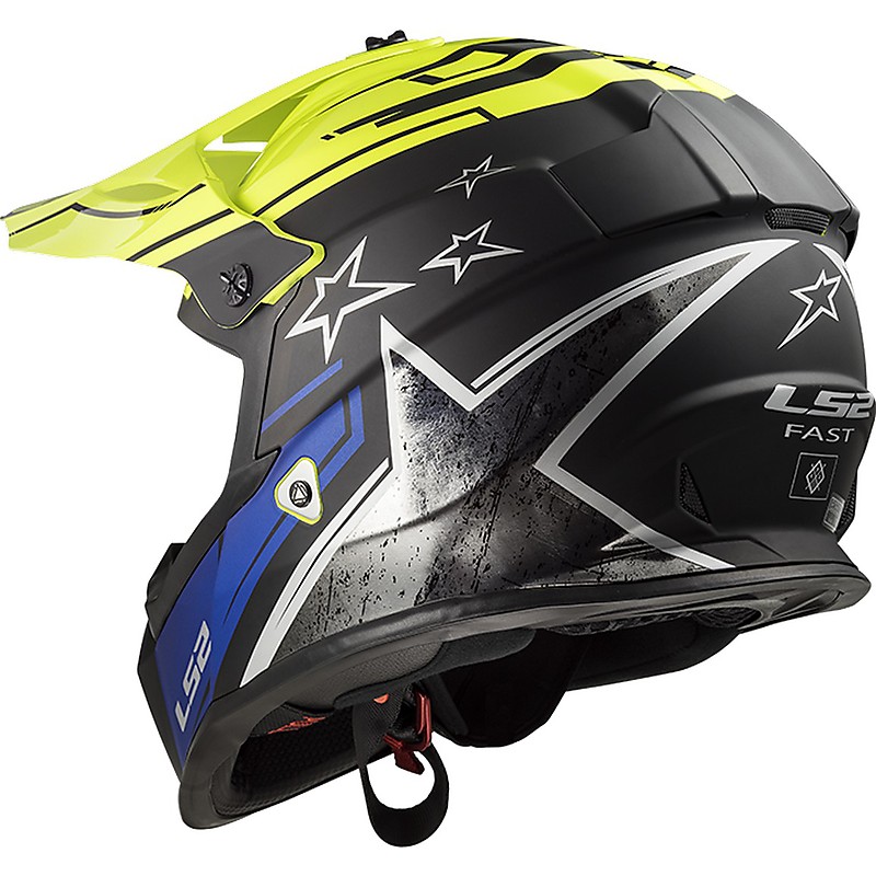 LS2 MX437 FAST CORE Matt Black Hi-Vis Yellow