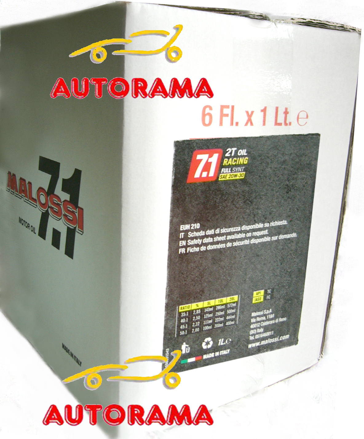 Olio MALOSSI 7.1 Racing Full Synt 2T 100% Sintetico