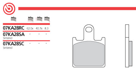 PASTIGLIE FRENO Brembo 07KA28SA sinterizzate strada