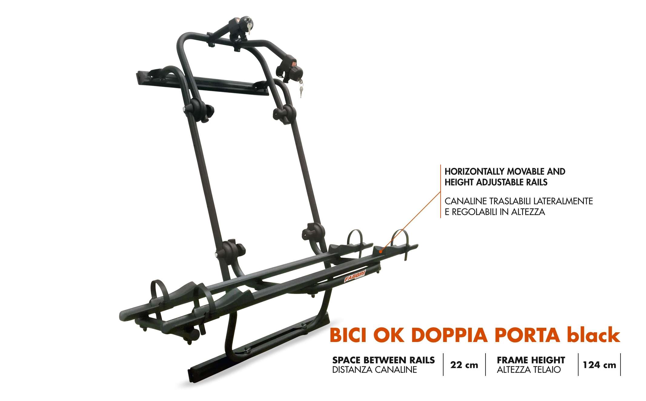 Portabici Posteriore da Portellone Fabbri – Bici Ok Mtb Van per Renault Master nero