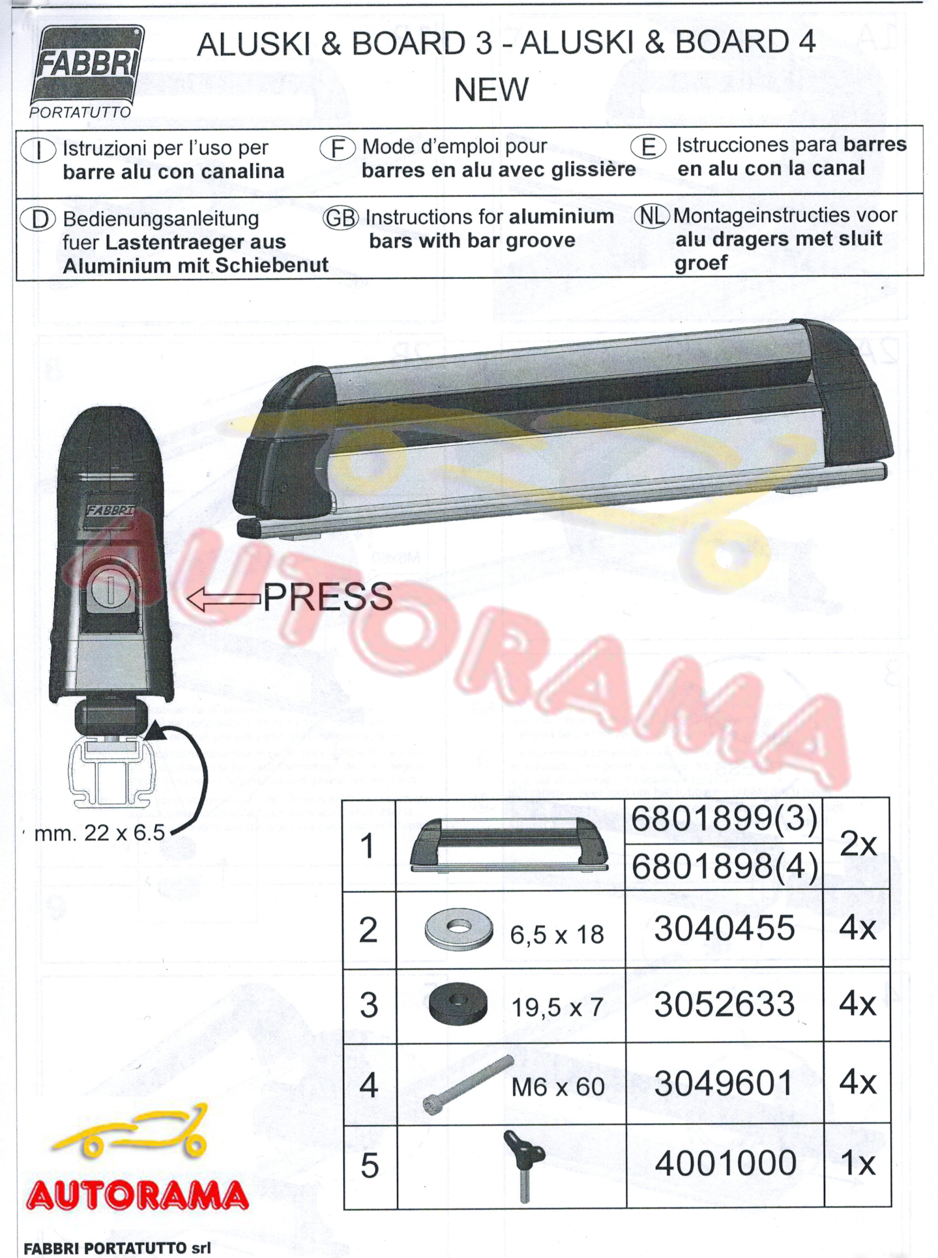 Portasci Aluski&Board 3 NEW – Fabbri