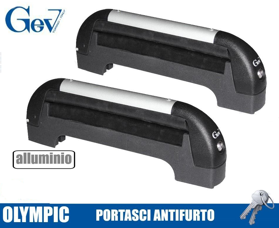 Portasci Antifurto Per Barre GEV OLYMPIC Per 3 Paia di Sci o 2 SnowBoard