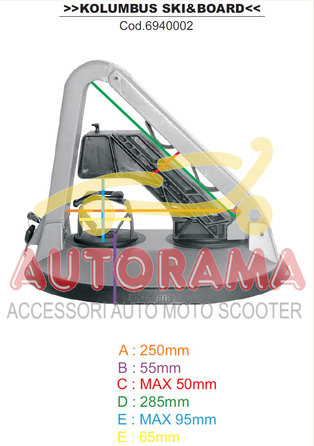 Portasci e Porta SnowBoard KOLUMBUS Ski&Board Fabbri