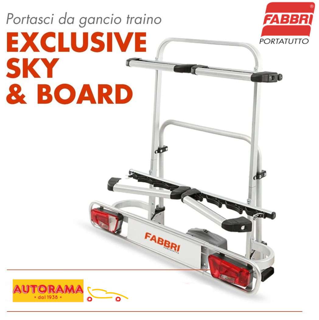 Portasci EXCLUSIV SKI & BOARD Deluxe Fabbri Gancio traino