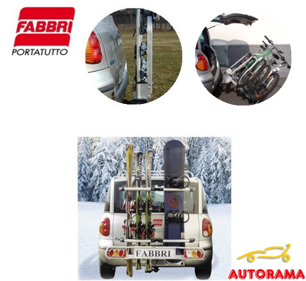Portasci EXCLUSIV SKI & BOARD Deluxe Fabbri Gancio traino