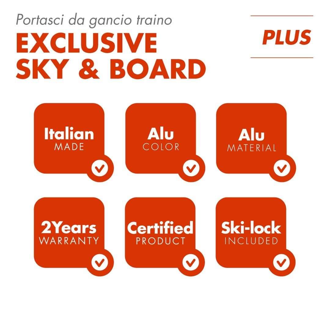Portasci EXCLUSIV SKI & BOARD Deluxe Fabbri Gancio traino