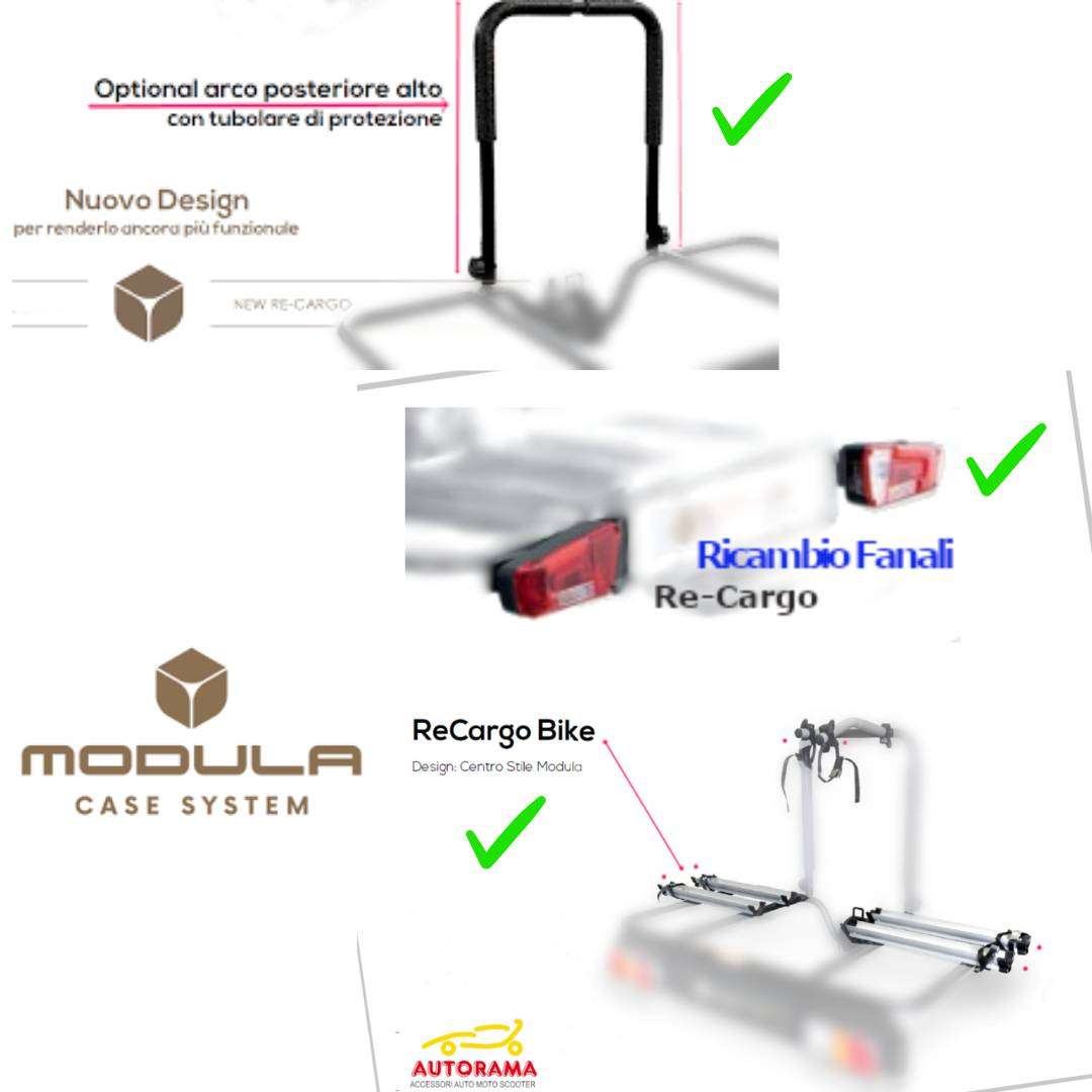 Re-Cargo Bike + Arco + Ricambio Fanali posteriori Modula CS
