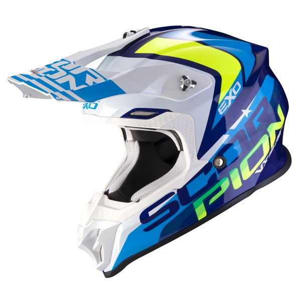 Scorpion VX 16 Air Nation Casco Motocross Blu/bianco/giallo-fluo