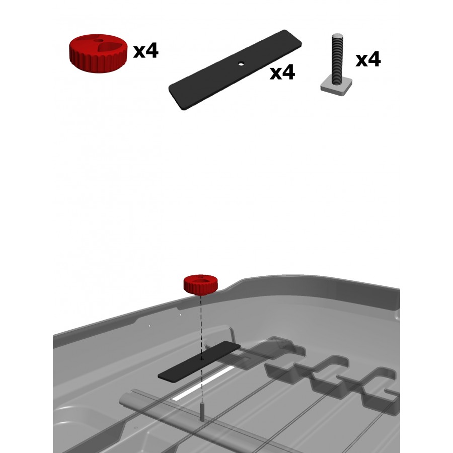 Set per aggancio rapido Box da tetto portabagagli Modula case system