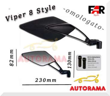Specchietti Far Viper 8 Style Moto Omologati 7340+7341