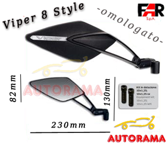Specchietti Far Viper 8 Style Moto Omologati 7340+7341