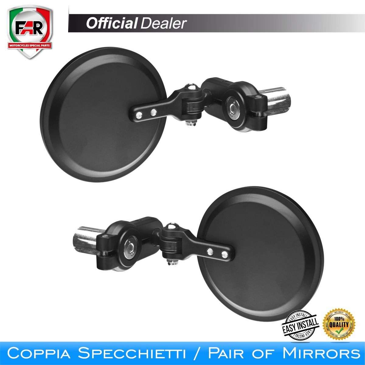 Specchietto Moto Bar End FAR Nero 7791