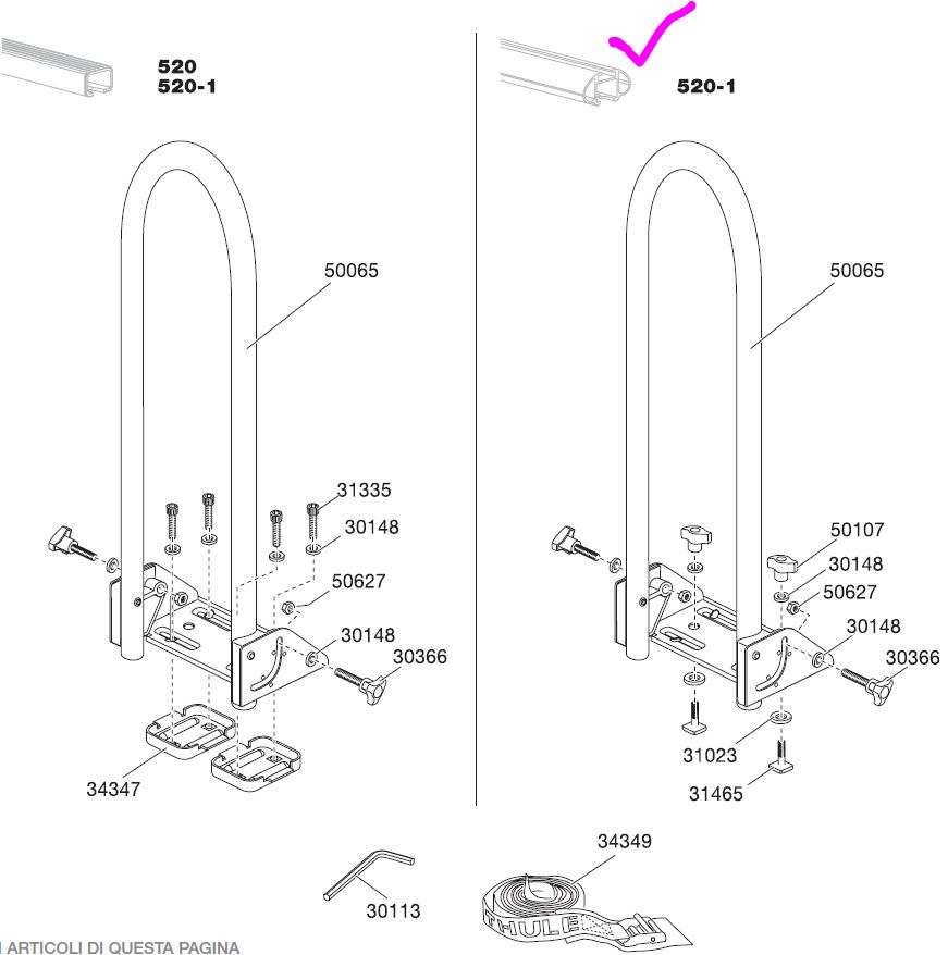 Supporto Accessorio per Barre da Tetto porta Kayak /Ok SUP