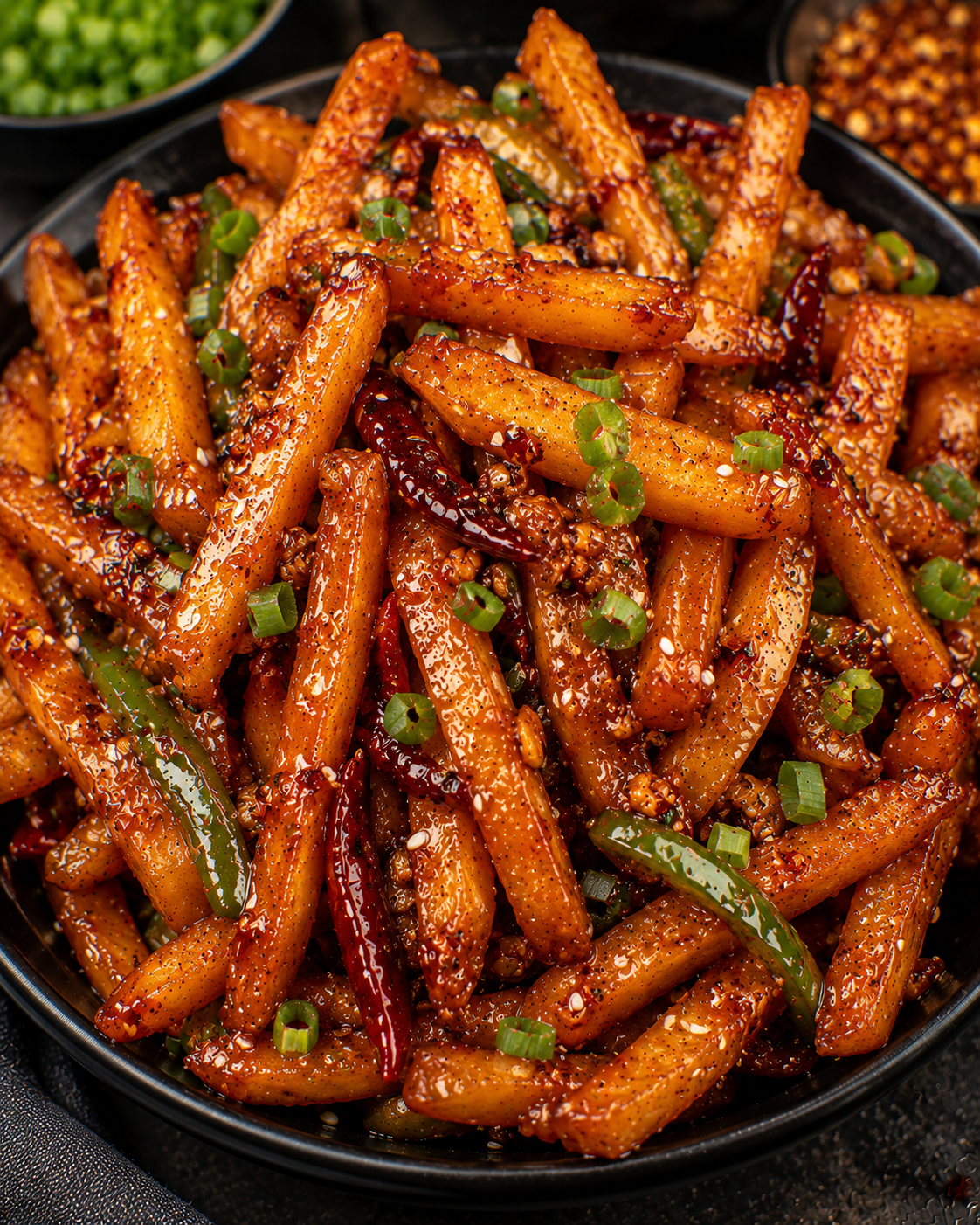 Honey chilli potato