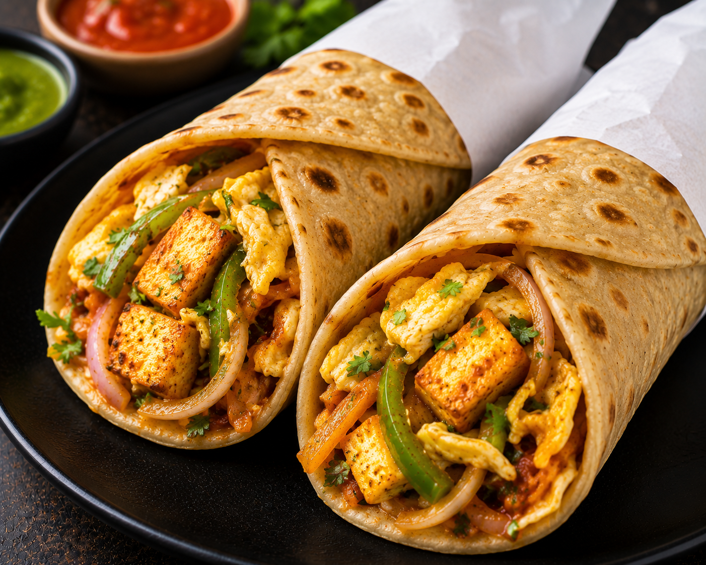 Egg paneer roll