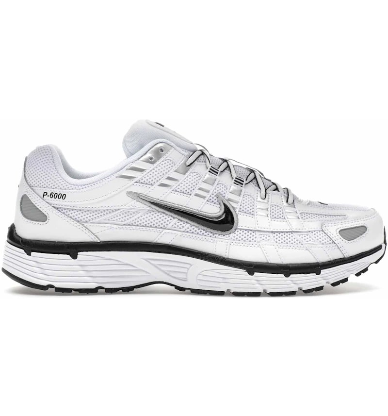 Nike P-6000 White Metallic Silver Black