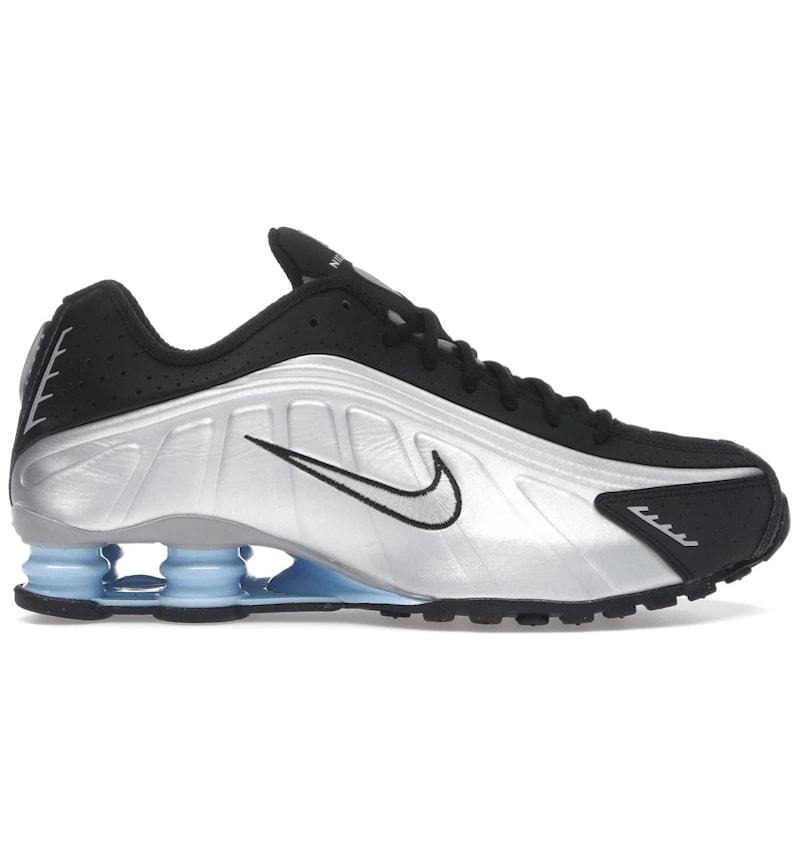 Nike Shox R4 Metallic Silver Black Psychic Blue