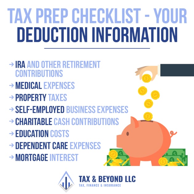 Tax Prep Checklist: Deduction Information You Should Gather