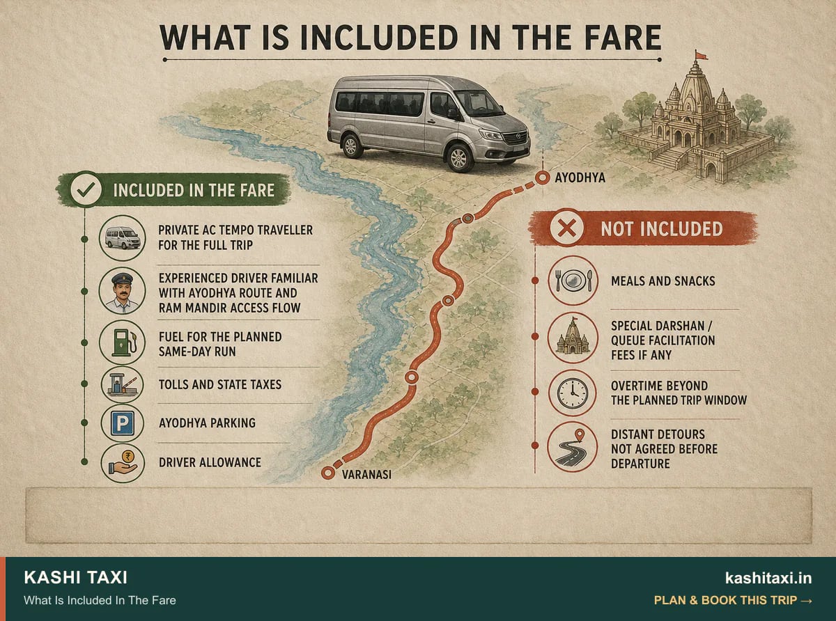 What Is Included In The Fare — visual field guide by Kashi Taxi