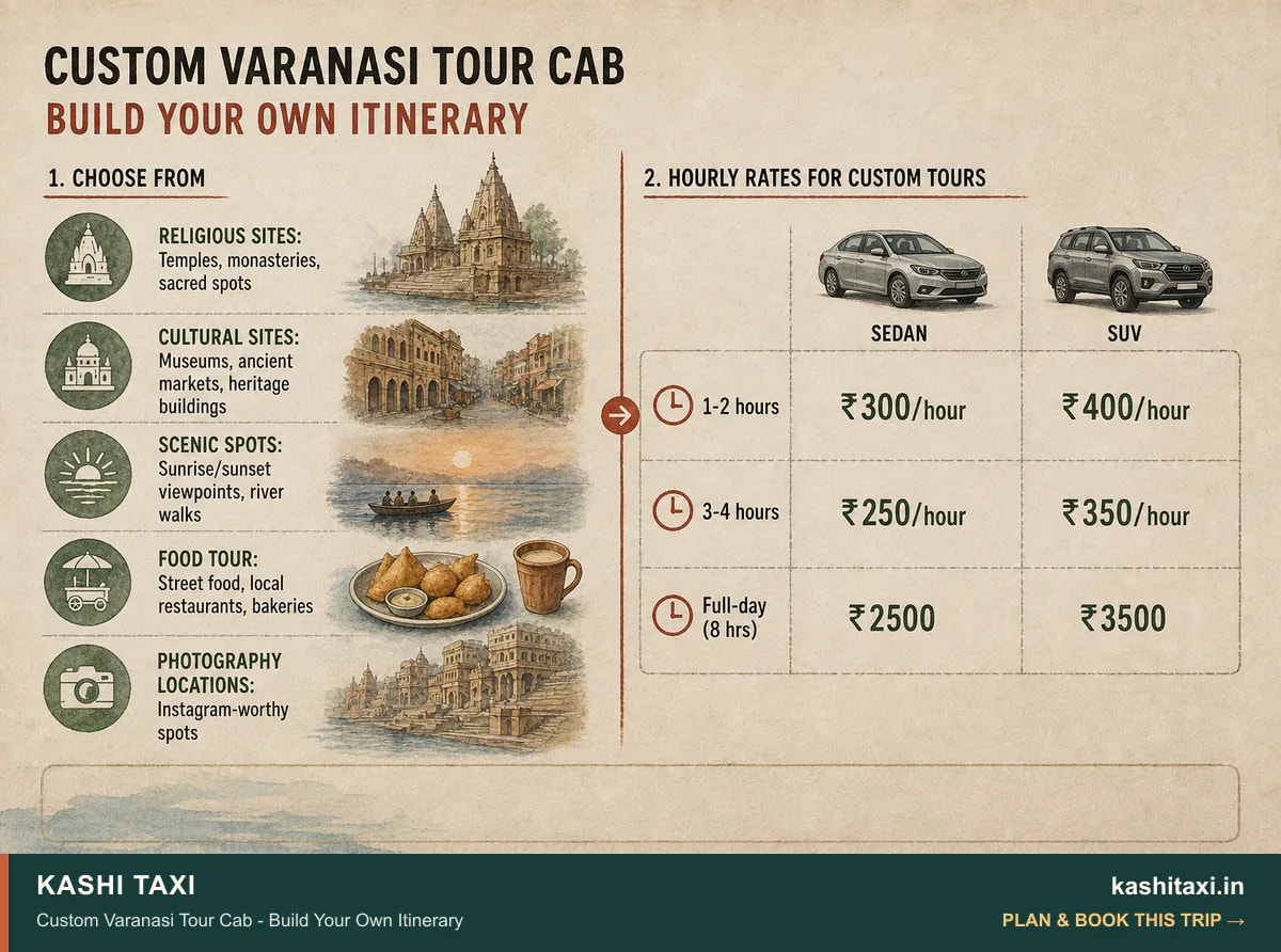 Custom Varanasi Tour Cab - Build Your Own Itinerary — visual field guide by Kashi Taxi