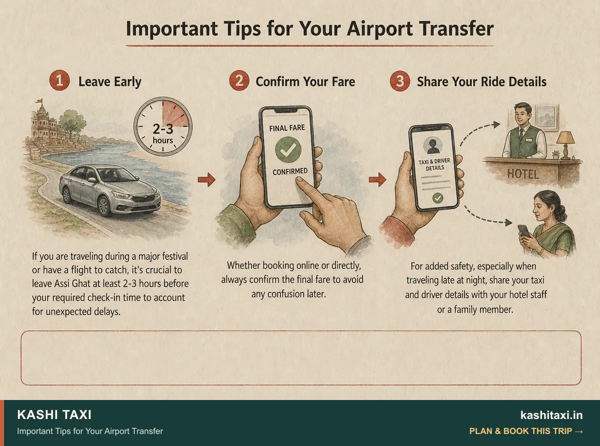 Important Tips for Your Airport Transfer — visual field guide by Kashi Taxi