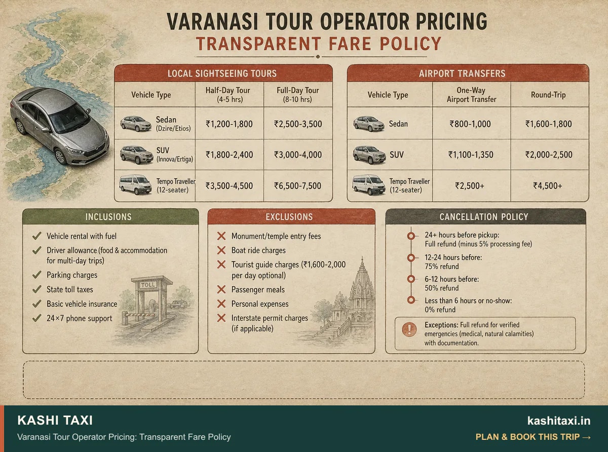 Varanasi Tour Operator Pricing: Transparent Fare Policy — visual field guide by Kashi Taxi