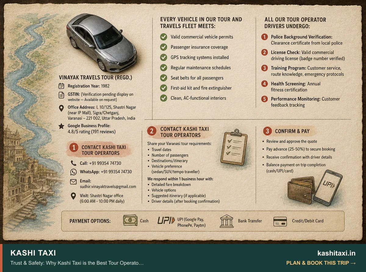Trust & Safety: Why Kashi Taxi is the Best Tour Operator in Varanasi — visual field guide by Kashi Taxi