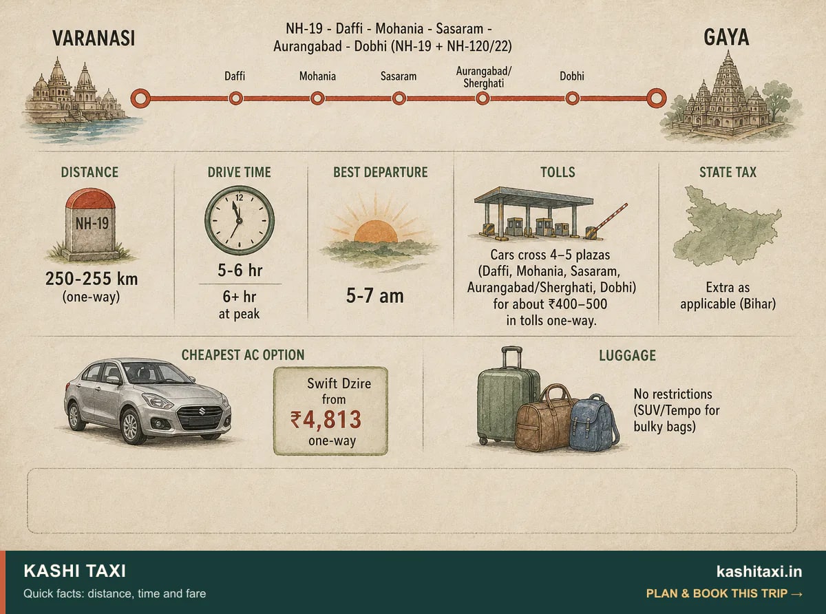 Quick facts: distance, time and fare — visual field guide by Kashi Taxi