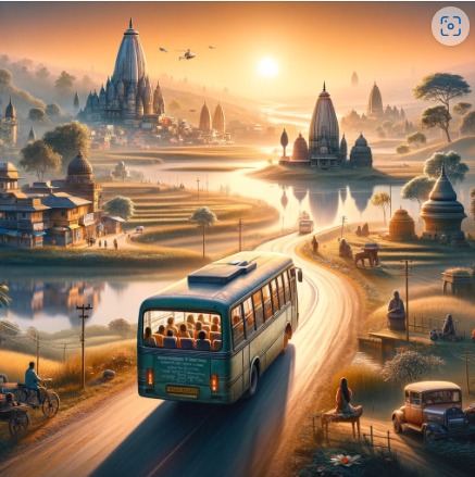 Pilgrims boarding premium Traveller for Ram Mandir darshan