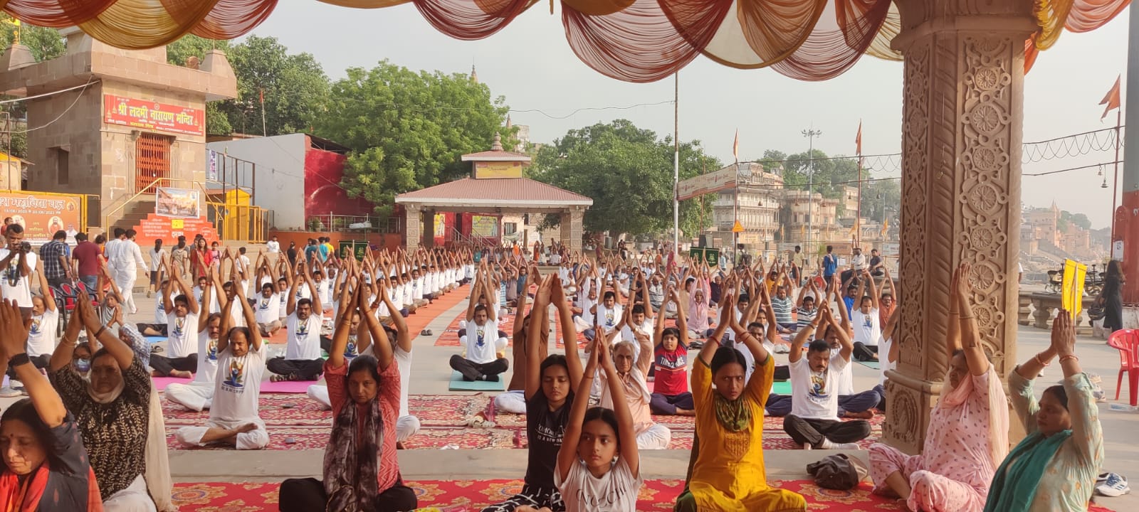 River view of Ganga Aarti ceremony