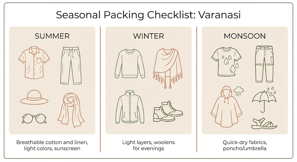 वाराणसी मौसमी पैकिंग चेकलिस्ट
