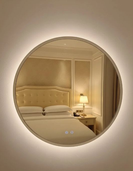 Brizzio PS FA725 Round Thin Frame LED Mirror