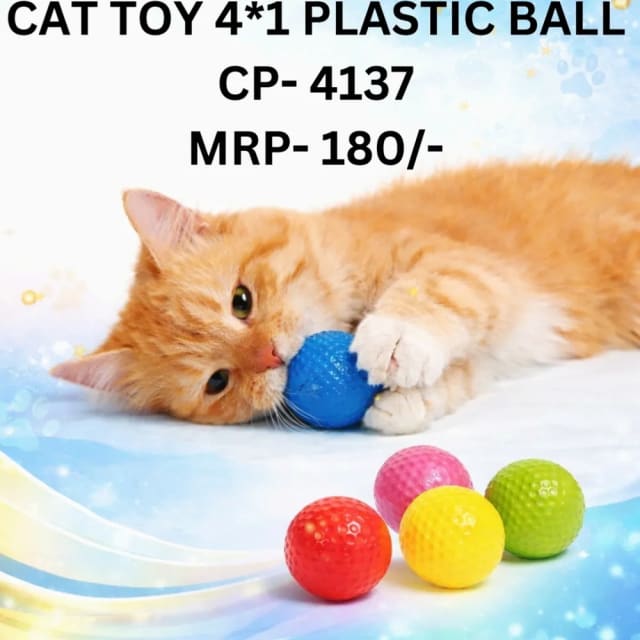 Cat toy 4*1 plastic ball  cp-4137 by Canine product