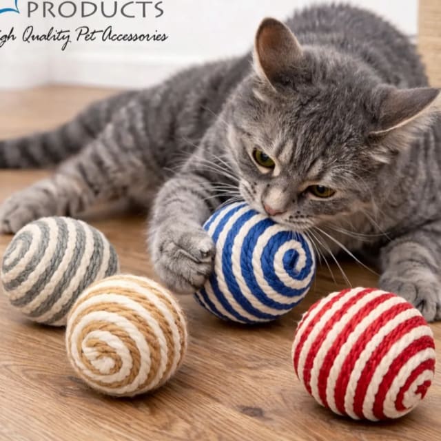 Cat Toy 4*1 Jute Ball  Cp-4143 by Canine product
