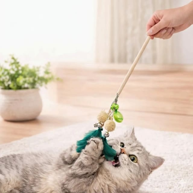 Cat Teaser 2 Ball W/Feather Cp-4073 by Canine product
