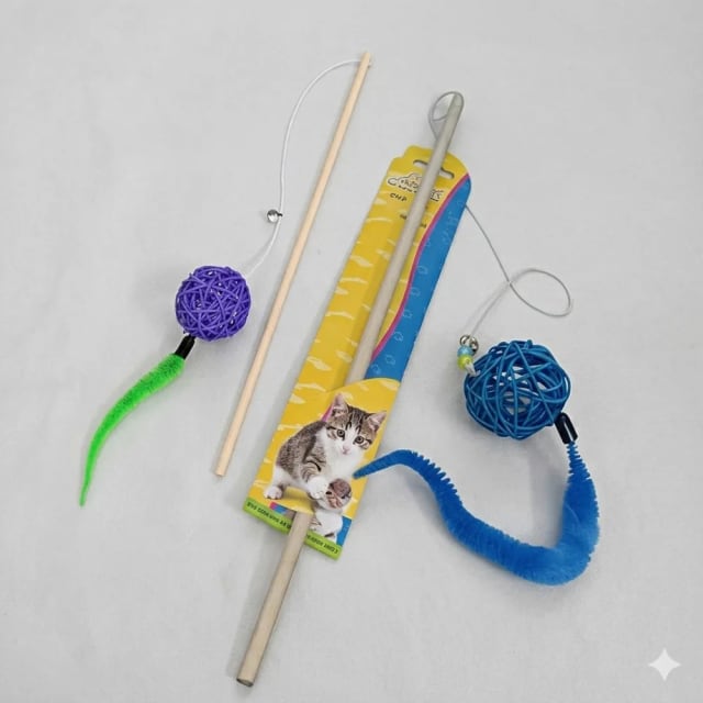 Cat Teaser W/Thread Ball Fur Cp-4152 by Canine product