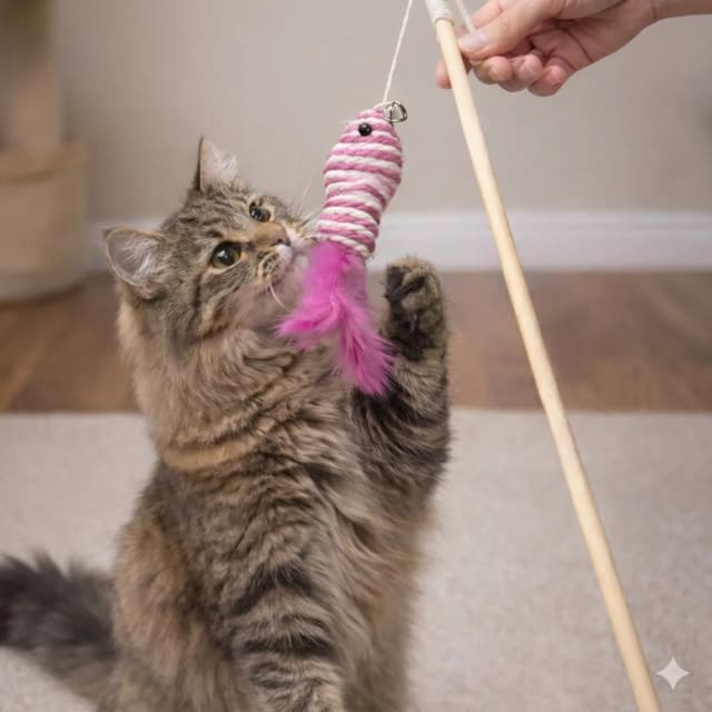 Cat Teaser W/Jute Fish Cp-4053 by Canine product