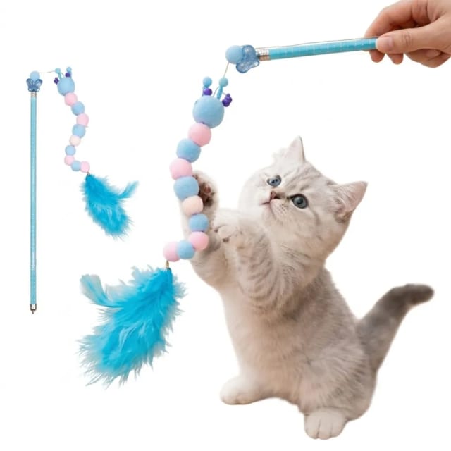 Cat Teaser  Long Handle W/Worm Cp-4165 by Canine product
