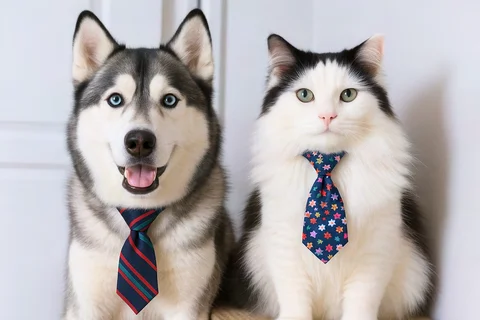 CAT & DOG TIE by Petmaza