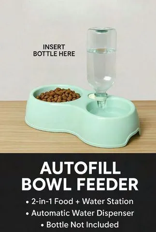 FOOD & WATER BOWL (WITHOUT BOTTLE) by Petmaza