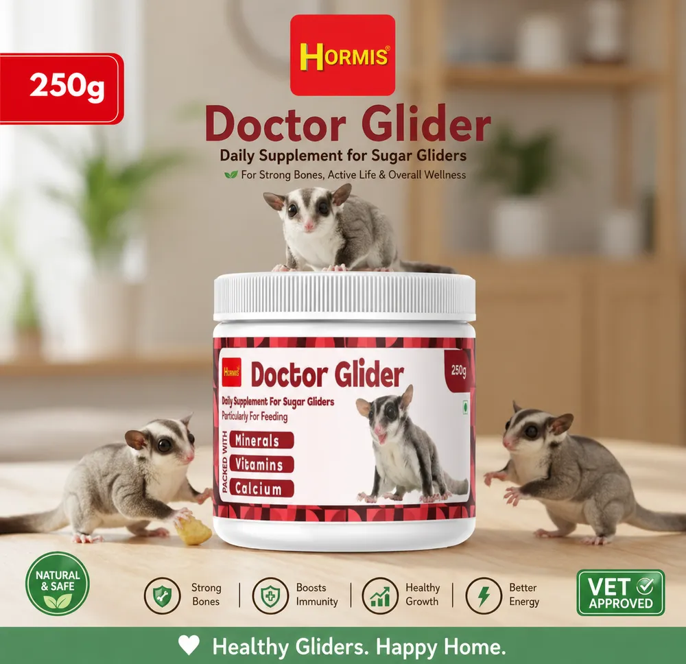 HORMIS Doctor Glider Daily Supplement 250g - High Protein, Vitamins, Minerals & Calcium Support ... by Petmaza