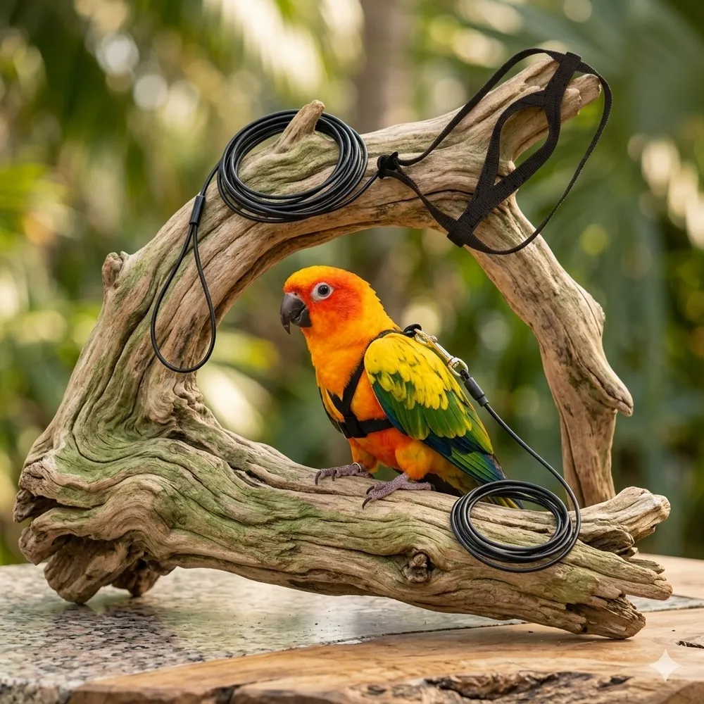 Imported sun conure Monk Harness by BIRDHOUSE FOR BIRDS