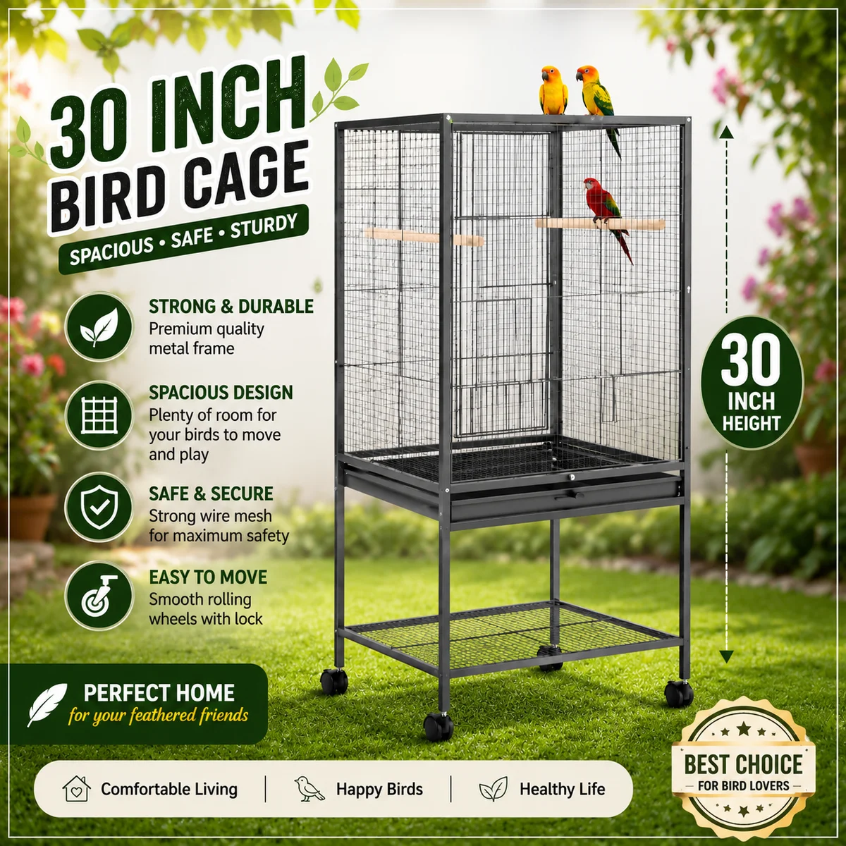 Extemble Bird Cage 30 Inch by BURAQ