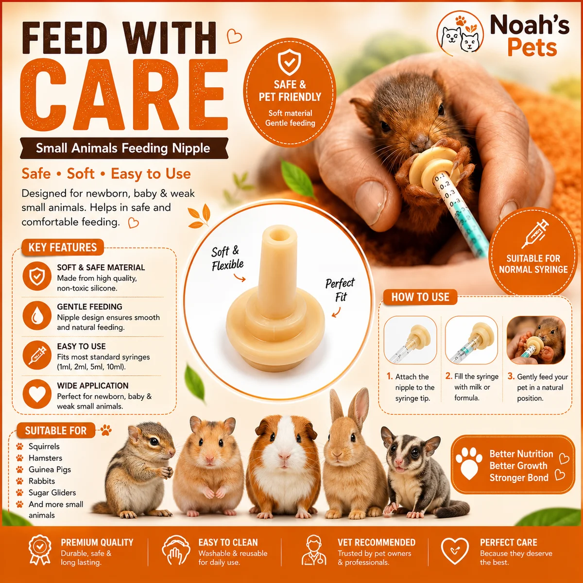 Small Animal Feeding Nipple by Petmaza