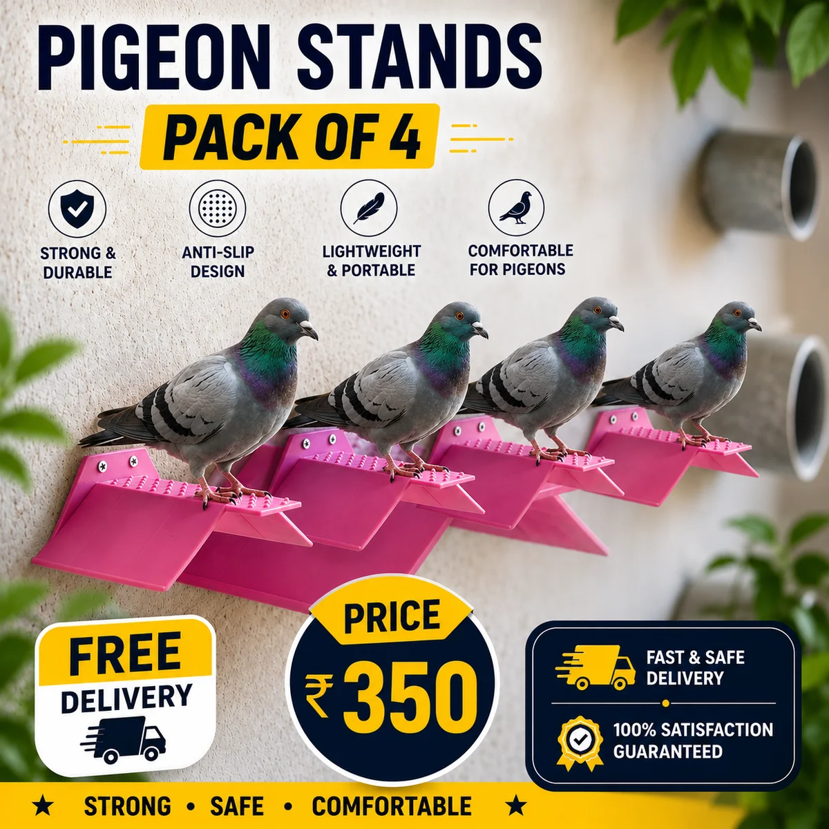 Pegeon Stand Pack Of 4 by Petmaza