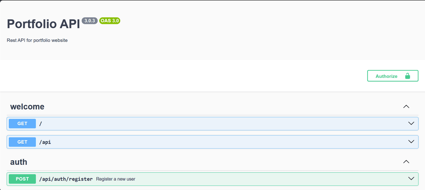 Screenshot of portfolio-api