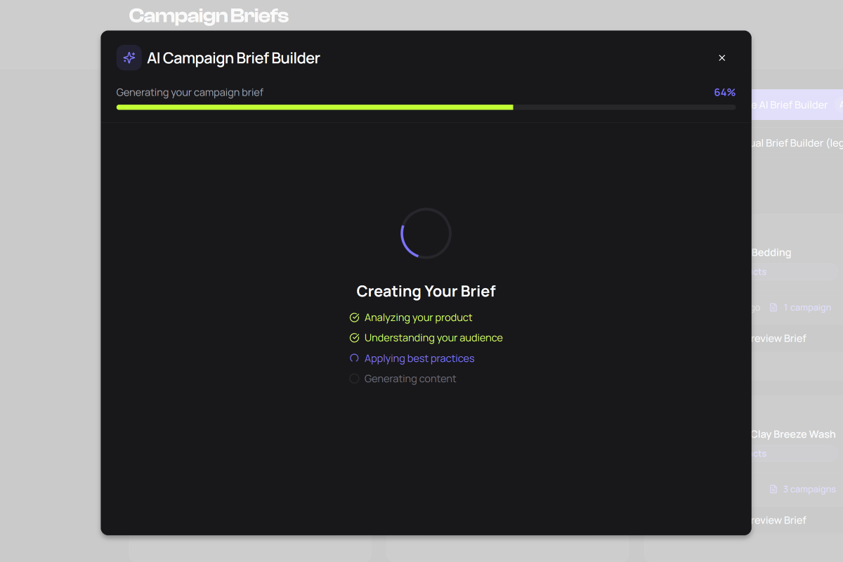 AI Brief Builder screenshot