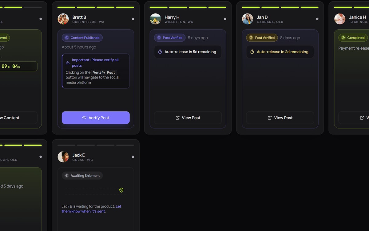 Single dashboard managing applications, reviews, and payments